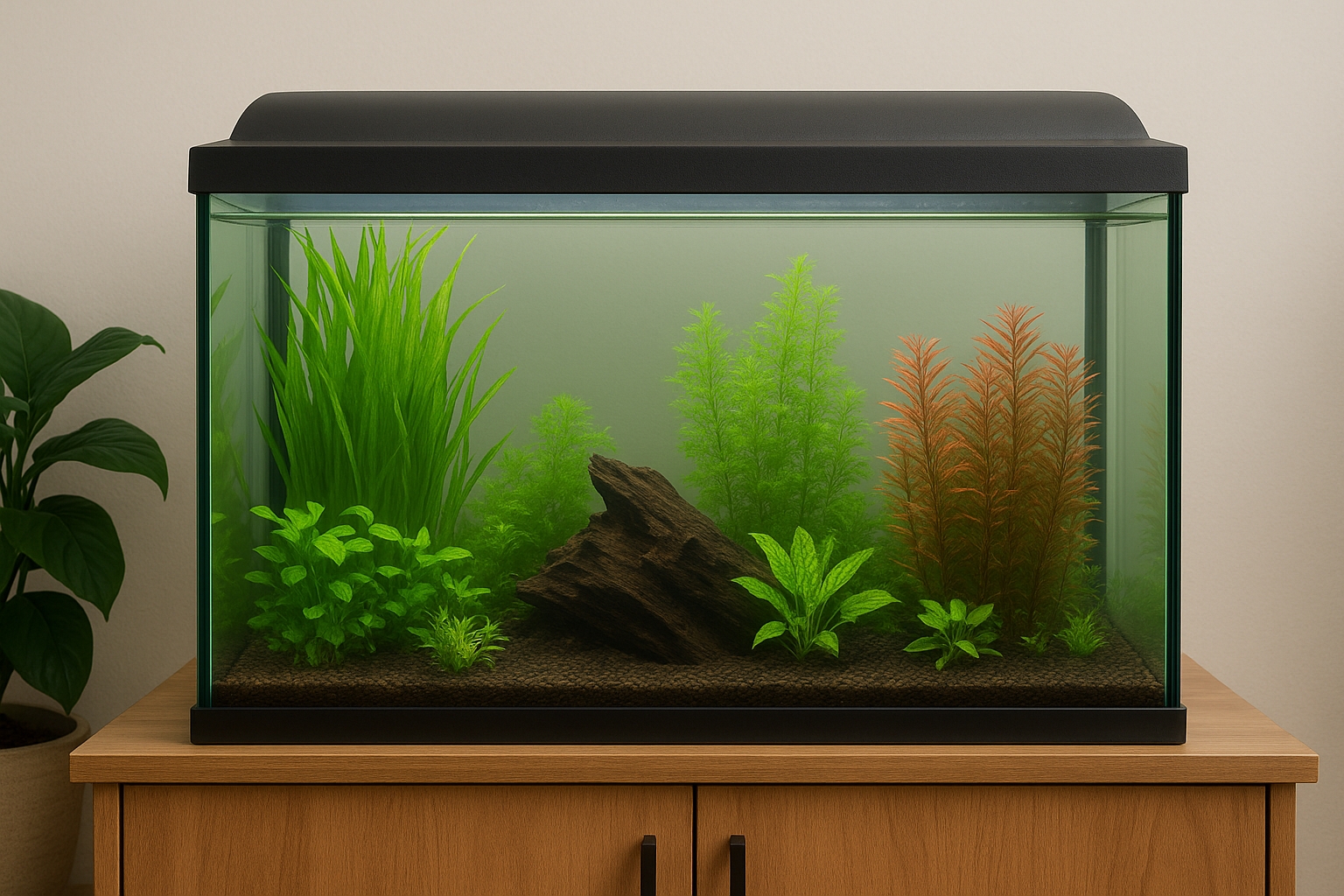Aquarium avec des plantes
